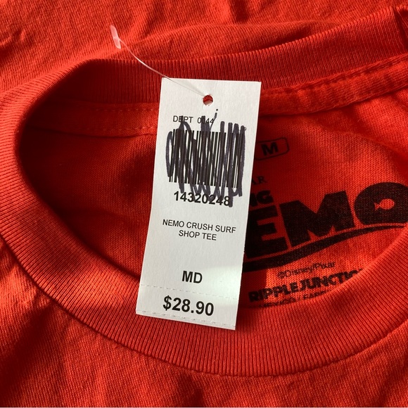 Disney Pixar Finding Nemo Crush Surf Shop Tee | Size M | Color Orange | NWT - Picture 7 of 7